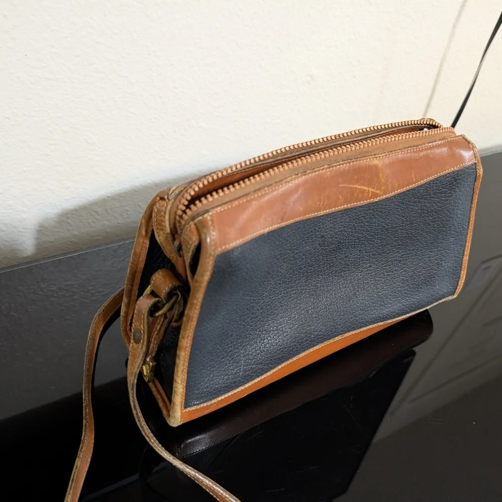 Vintage Dooney Bourke Blue Pebbled All Weather Leather Shoulder Bag Purse - Picture 7 of 12